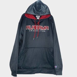 Alabama Crimson Tide Hoodie Mens XL Dark Grey Red Champion NCAA Applique NWT
